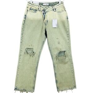 VERVET Women's Beverley Acid Wash Ombre Jeans Sz 29 Super High-rise Straight NWT